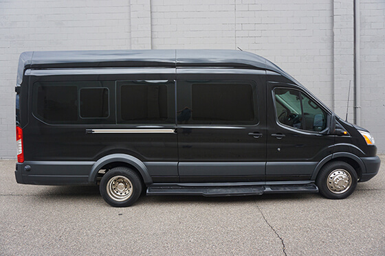 Black party van exterior