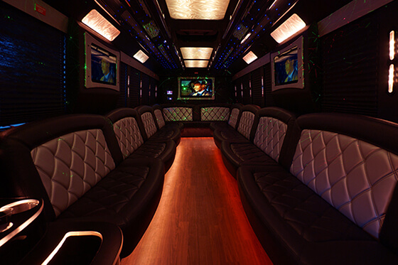 Modern party bus with LED lighting