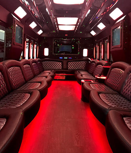 Party bus with LED lights